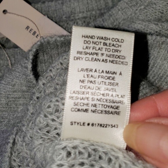 REBECCA TAYLOR Alpaca Wool Pullover Ruffle Sweater Gray One shoulder XS NWT - Picture 8 of 11